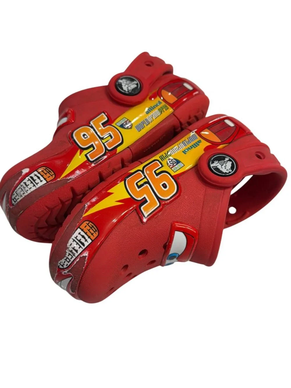 Disney Cars Crocs Kids Red Clogs With Lightning McQueen Design Size C6
